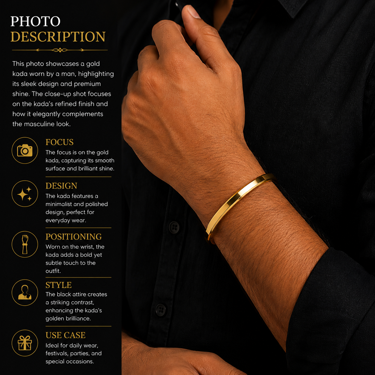 Elite gold kada - Image 3