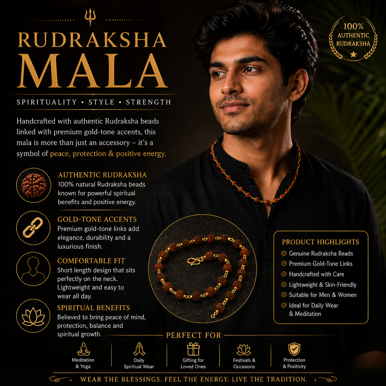 Royal Rudraksha Gold chain - Image 4